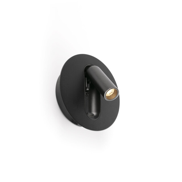 Timit USB C Reading Wall Light Matt Black 2700K