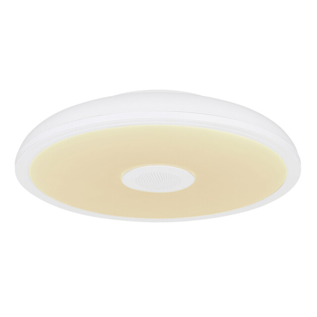 Raffy Decorative Flush Ceiling Light White IP44 1x RGB LED Dimmable 3000-6500K Remote Control - image 1