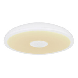 Raffy Decorative Flush Ceiling Light White IP44 1x RGB LED Dimmable 3000-6500K Remote Control