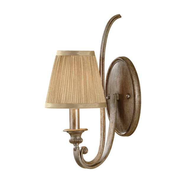 Abbey 1 Light Indoor Candle Wall Light Silver Sand with Shade, E14 - image 1