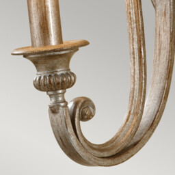 Abbey 1 Light Indoor Candle Wall Light Silver Sand with Shade, E14 - thumbnail 3