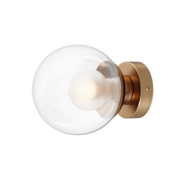 Basic Form Modern 15cm Globe Wall Lights Gold 1xG9 Glass Shade