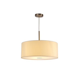 Baymont Satin Nickel E27 Single Pendant With 50cm Faux Silk Shade, Ivory Pearl/White Laminate - thumbnail 5