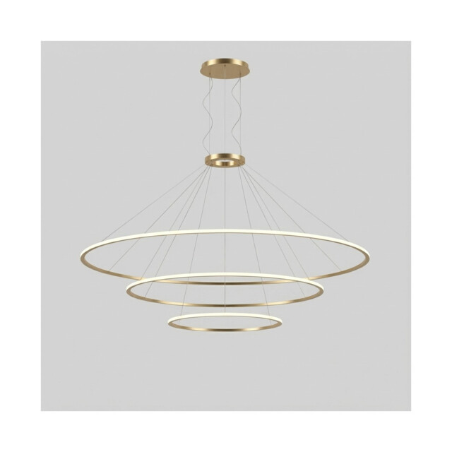 Circular Inward 3 Rings 303cm Integrated LED Pendant Ceiling Light Gold 381W 2700K Dali Dimmming