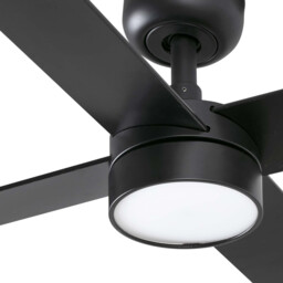 Rudder 132cm Smart LED Ceiling Fan Matt Black, Walnut Blade, 4 Blade Reversible - thumbnail 3