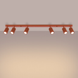 Karbon Minimalist Spotlight Bar 6 Light Red Ochre - thumbnail 3