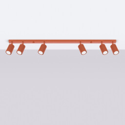 Karbon Minimalist Spotlight Bar 6 Light Red Ochre - thumbnail 2