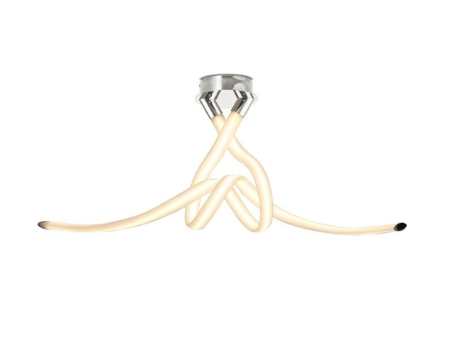 Armonia Semi Flush Ceiling Bow, 50W LED, 3000K, 3750lm, Polished Chrome, Frosted Acrylic - image 1