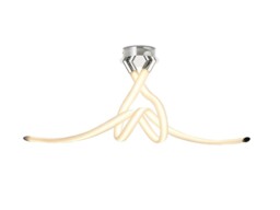 Armonia Semi Flush Ceiling Bow, 50W LED, 3000K, 3750lm, Polished Chrome, Frosted Acrylic - thumbnail 1