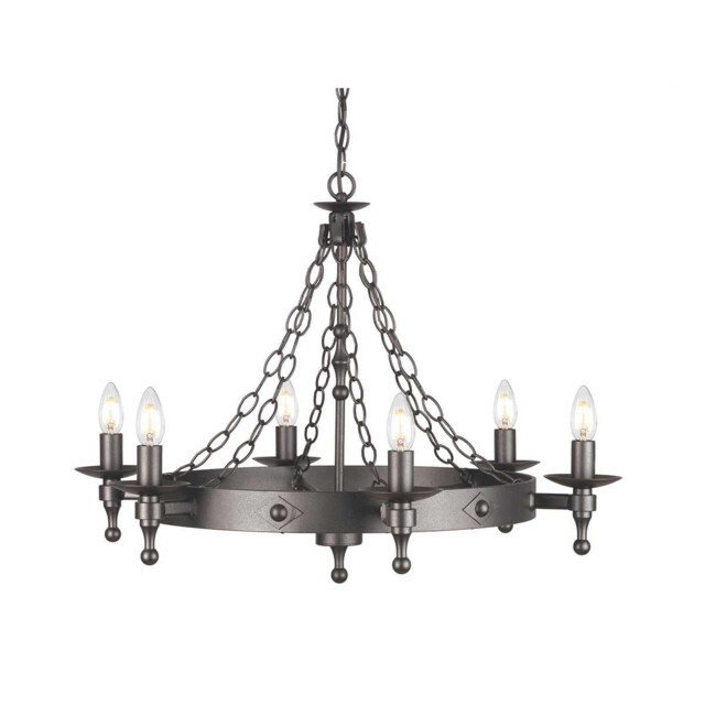Warwick 6 Light Chandelier Graphite Black Finish, E14 - image 1