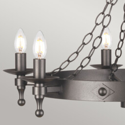Warwick 6 Light Chandelier Graphite Black Finish, E14 - thumbnail 3
