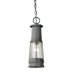 Chelsea Harbor 1 Light Outdoor Ceiling Pendant Light Storm Cloud, E27 - thumbnail 1