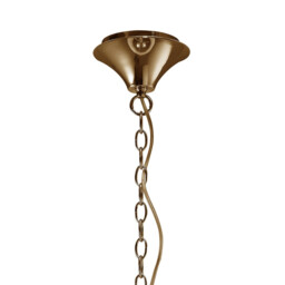 Tiffany Pendant 3+3 Light E14+G9, French Gold With White Shade & Clear Crystal - thumbnail 3