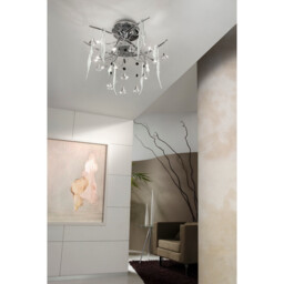Cygnet Floor Lamp 6 Light G4 Polished Chrome/Black Glass/Crystal, NOT LED/CFL Compatible Item Weight: 15kg - thumbnail 3