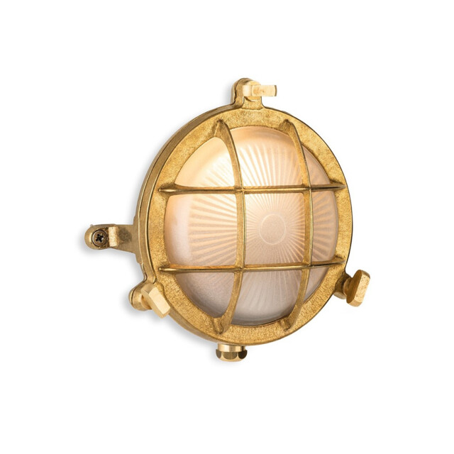 Nautic 140mm Bulkhead Solid Brass with Frosted Glass 1xG9 IP64