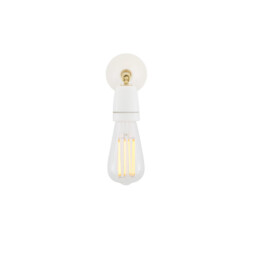 Cabra Wall Light, White & Brass - thumbnail 3