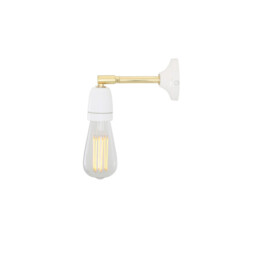 Cabra Wall Light, White & Brass - thumbnail 2