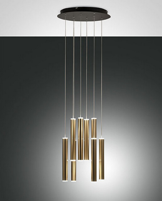 Prado LED Cluster Pendant Ceiling Light Black / Satin Brass Glass - image 1