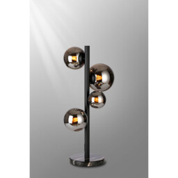 Marshall Table Lamp, 4 Light G9, Satin Black, Chrome Plated Glass - thumbnail 3