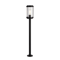 Reva Tall Post, 1 x E27, IP44, Black/Clear PC, 2yrs Warranty - thumbnail 1