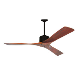 Daphros Ceiling Fan Black Matt - Cherry Wood Blades