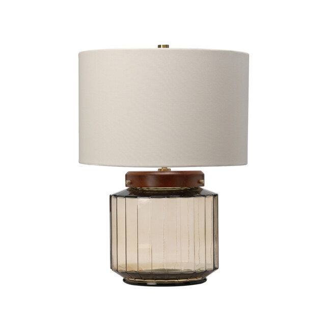 Luga Table Lamp - Natural, Aged Brass, Glass - image 1
