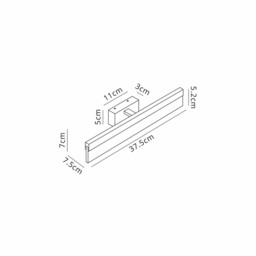 Victor Wall Lamp, 8W LED, 3000K, 600lm, IP44, Sand Black - thumbnail 2