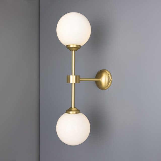 Yaounde Globe Wall Light, Satin Brass - image 1