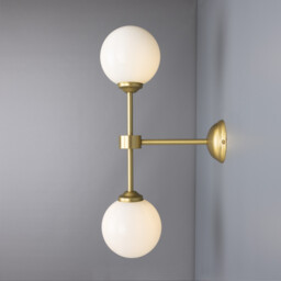 Yaounde Globe Wall Light, Satin Brass - thumbnail 2