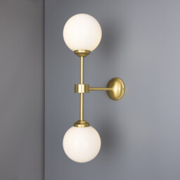 Yaounde Globe Wall Light, Satin Brass - thumbnail 1