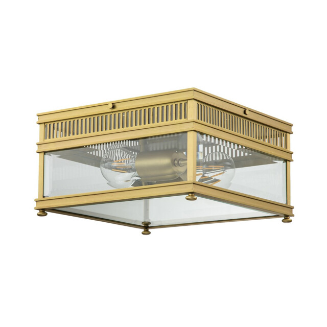 Holborn 2 Light Outdoor Decorative Flush, Brushed Brass IP44 - image 1