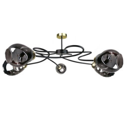 Zahra Multi Arm Semi Flush Ceiling Light Black, 67cm, 5x E27