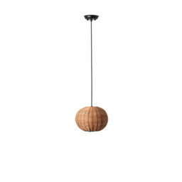 Haka Black, Rattan Globe Pendant Lamp 25cm 2700K