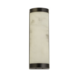 Nile LED Wall Lamp, Matt Black Metal & Marbleised Resin - thumbnail 2