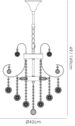 Rosina Ceiling Pendant 5 Light French Gold, Crystal - thumbnail 3