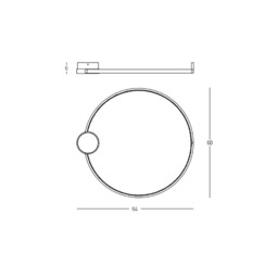 Viora 64cm Integrated Led Semi Flush Ceiling Light Gold Matt-Black Matt Ring LED 3000K Dimmable - thumbnail 5