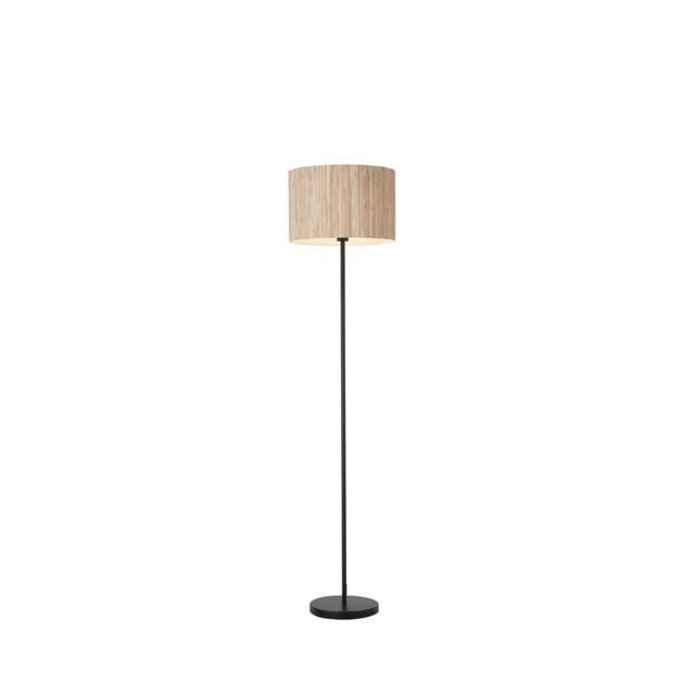 Meadow Floor Lamp, Natural Grass Shade and Black Metal - image 1