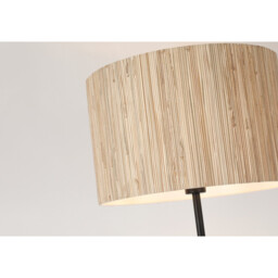 Meadow Floor Lamp, Natural Grass Shade and Black Metal - thumbnail 3