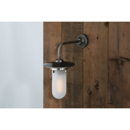 Florin Outdoor Wall Light, Antique Silver, Frosted Glass, IP65