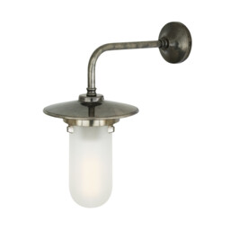 Florin Outdoor Wall Light, Antique Silver, Frosted Glass, IP65 - thumbnail 2