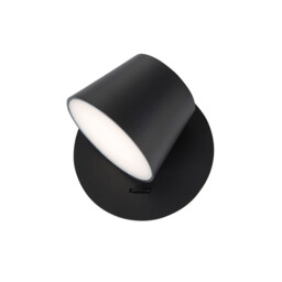 Amadeo Single Spotlight Black Aluminium Adjustable Switched LED 6W 528Lm 3000K