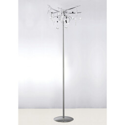 Cygnet Floor Lamp 6 Light G4 Polished Chrome/White Glass/Crystal, NOT LED/CFL Compatible Item Weight: 15kg - thumbnail 2