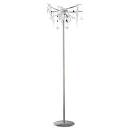 Cygnet Floor Lamp 6 Light G4 Polished Chrome/White Glass/Crystal, NOT LED/CFL Compatible Item Weight: 15kg - thumbnail 1