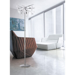 Cygnet Floor Lamp 6 Light G4 Polished Chrome/White Glass/Crystal, NOT LED/CFL Compatible Item Weight: 15kg - thumbnail 3