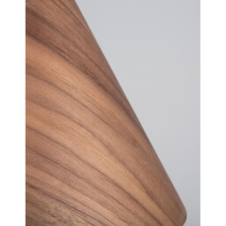 Wera Dome Pendant Ceiling Light Dark Walnut Wood colour Dark Brown Fabric Cable Solid Wood Canopy LED E27 - thumbnail 5