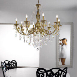 Pisani Crystal Crystal Multi Arm Chandeliers 8 Light Antique Brass - thumbnail 3