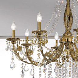 Pisani Crystal Crystal Multi Arm Chandeliers 8 Light Antique Brass - thumbnail 2