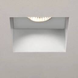 Trimless 1 Light Square Bathroom Recessed Spotlight White IP65, GU10