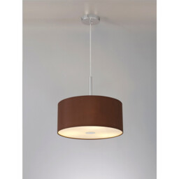 Baymont Polished Chrome 3 Light E27 Single Pendant With 40cm x 18cm Dual Faux Silk Shade, Cocoa/Grecian Bronze - thumbnail 2