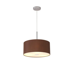 Baymont Polished Chrome 3 Light E27 Single Pendant With 40cm x 18cm Dual Faux Silk Shade, Cocoa/Grecian Bronze - thumbnail 5